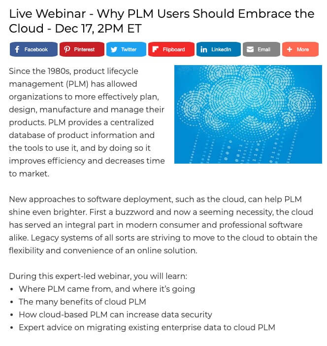 Cloud PLM Webcast